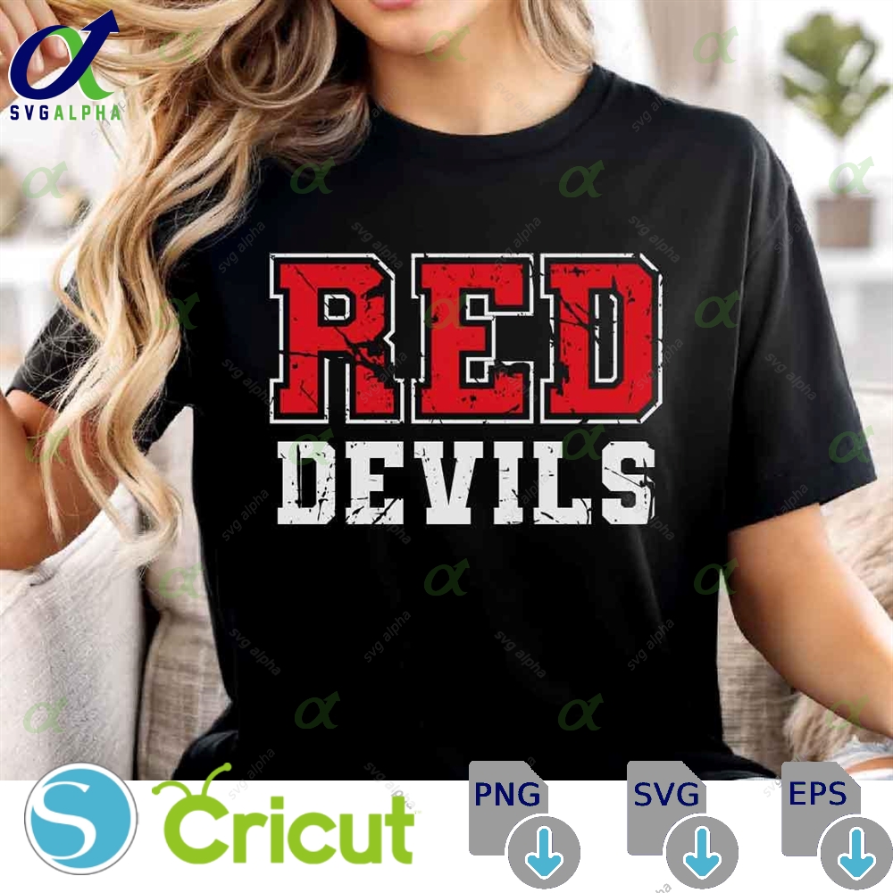 Red Devils Svg Png Red Devils Shirt Design School Spirit Cheer Mom Png Red Devils Team Svg Red Devils Cheer Svg Sublimation Designs